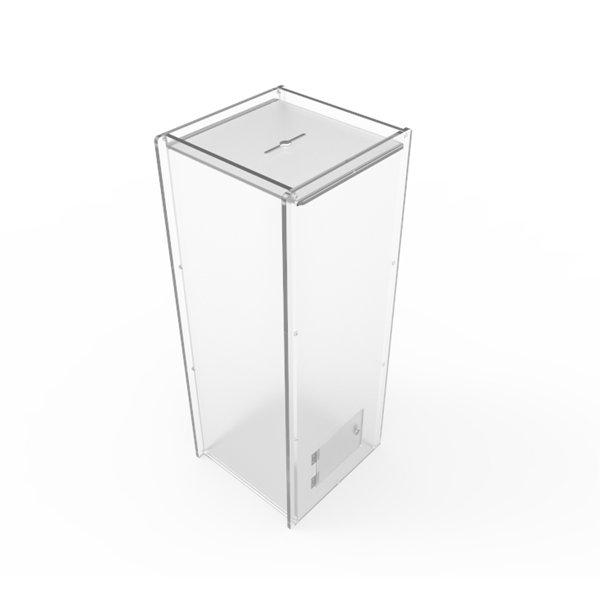 Fixturedisplays® Donation Box, Clear Ghost Acrylic Floor Standing